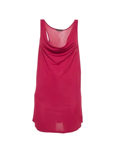 Pre-owned Alexander Mcqueen Cowl-neck Top In Red