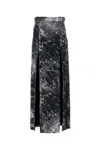 Alexander Mcqueen Smashed Screen Double Slit Skirt In Black