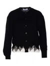 Alexander Mcqueen Alexander Mc Queen Black Ivory Wool Cashmere Cardigan In Black