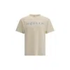 Alexander Mcqueen Men Cotton T-shirt With A Flocked Logo Printed In Neutral