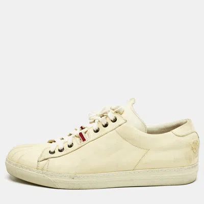 Pre-owned Alexander Mcqueen Cream Leather Lace Up Sneakers Size 45 In White
