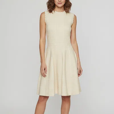 Pre-owned Alexander Mcqueen Cream Textured Knit Flared Mini Dress S