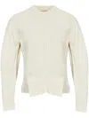 Alexander Mcqueen Cream White Geometric-pattern Sweater In Neutral