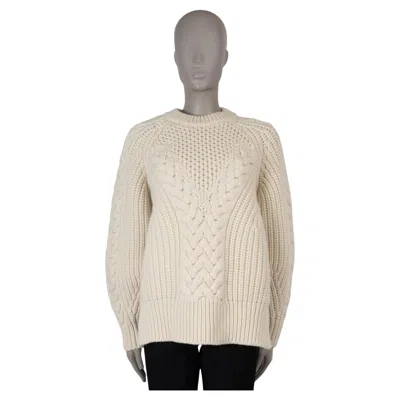 Pre-owned Alexander Mcqueen Cream Wool 2018 Chunky Cable Knit Sweater M In White