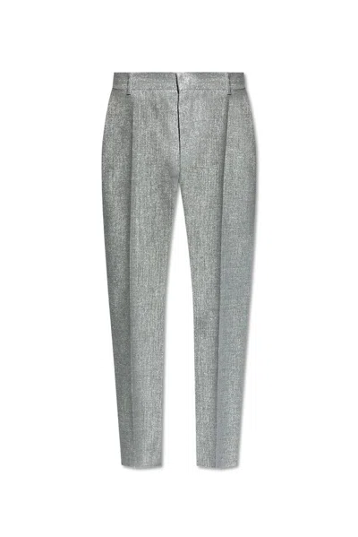 Alexander Mcqueen Creased Tapered In Silver