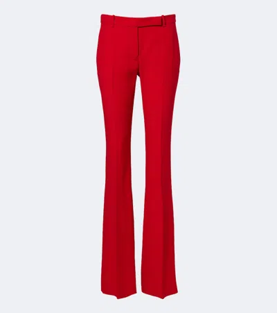 Alexander Mcqueen Crepe Bootcut Pants In Red