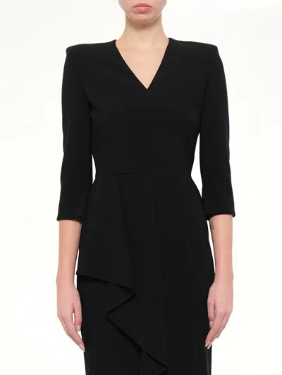 Alexander Mcqueen Ruffled-crepe Dress In Multi