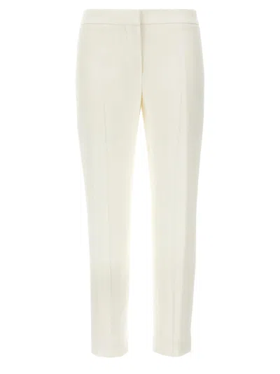 Alexander Mcqueen Mcqueen Straight-fit Crepe Pants With Ironed Front Crease In Neutral