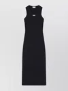Alexander Mcqueen Crew Neck Cut-out Midi Dress In Black