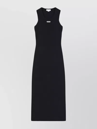 ALEXANDER MCQUEEN CREW NECK CUT-OUT MIDI DRESS