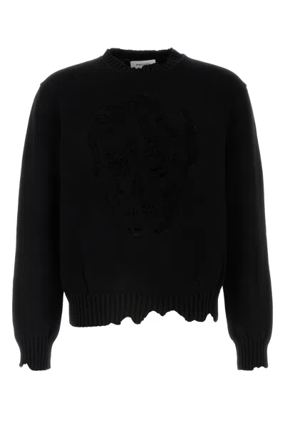 ALEXANDER MCQUEEN ALEXANDER MCQUEEN BLACK COTTON SWEATER