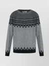Alexander Mcqueen Mcqueen Skull Fair Isle Wool Crewneck Sweater In Gray