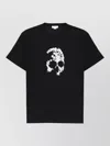 Alexander Mcqueen Crew Neck Graphic Print Short Sleeve T Shirt In Black