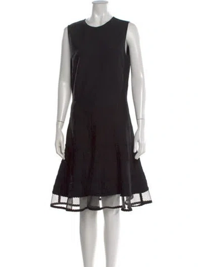 Pre-owned Alexander Mcqueen Crew Neck Knee-length Dress In Black