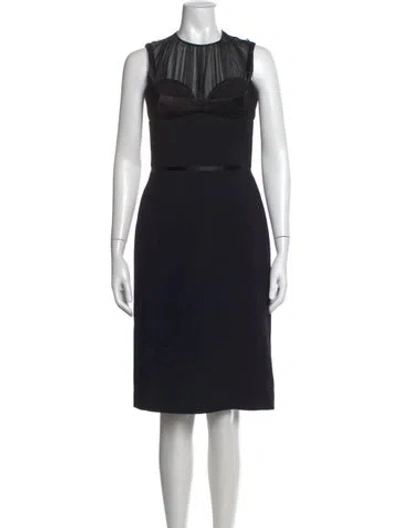 Pre-owned Alexander Mcqueen Crew Neck Knee-length Dress In Black