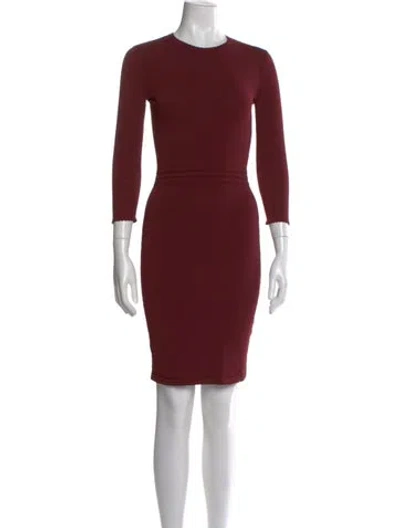 Pre-owned Alexander Mcqueen Crew Neck Knee-length Dress In Burgundy