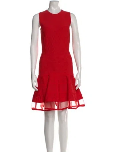 Pre-owned Alexander Mcqueen Crew Neck Knee-length Dress In Red