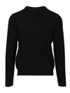 Alexander Mcqueen Crew Neck Long Sleeves Knitwear Black In Black