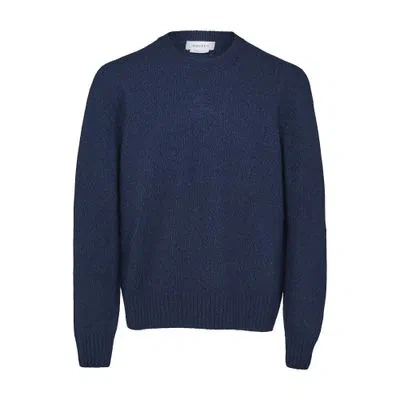 Alexander Mcqueen Crew Neck Long Sleeves In Navy