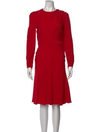Pre-owned Alexander Mcqueen Crew Neck Midi Length Dress In Red