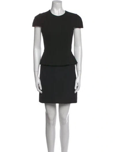 Pre-owned Alexander Mcqueen Crew Neck Mini Dress In Black
