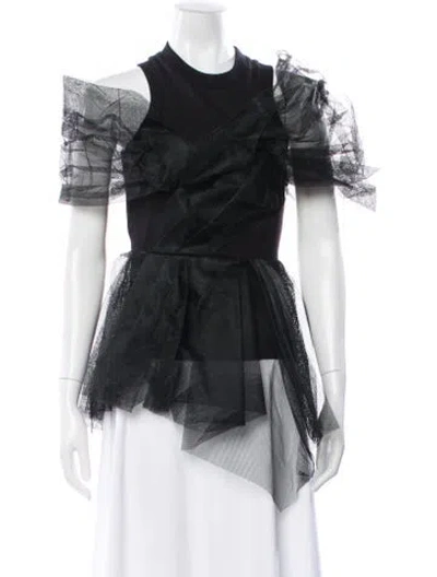 Pre-owned Alexander Mcqueen Crew Neck Mini Dress In Black