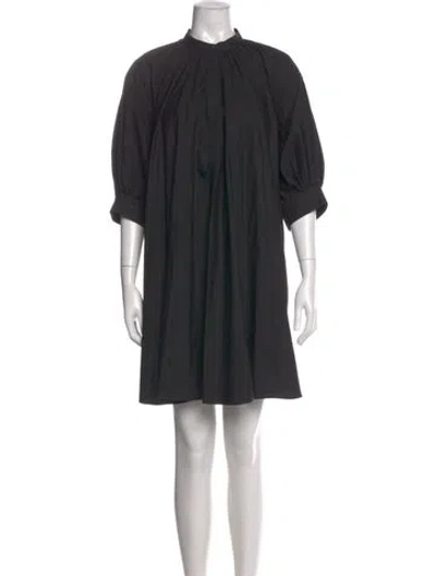 Pre-owned Alexander Mcqueen Crew Neck Mini Dress In Black