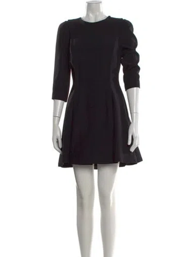 Pre-owned Alexander Mcqueen Crew Neck Mini Dress In Black