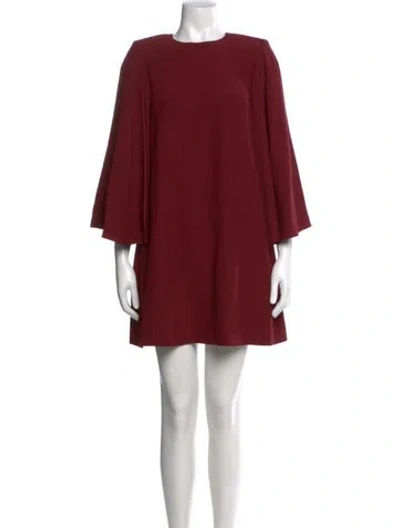 Pre-owned Alexander Mcqueen Crew Neck Mini Dress In Burgundy
