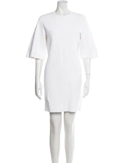 Pre-owned Alexander Mcqueen Crew Neck Mini Dress In Neutral