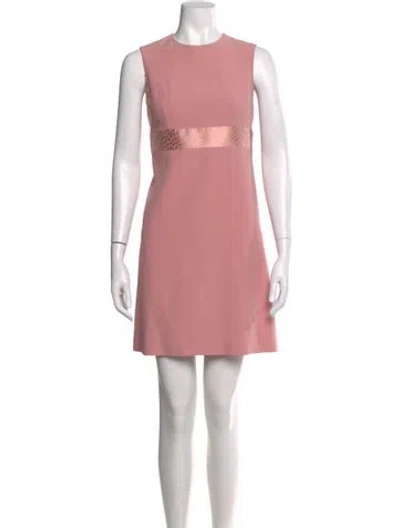 Pre-owned Alexander Mcqueen Crew Neck Mini Dress In Pink