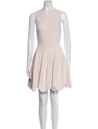 Pre-owned Alexander Mcqueen Crew Neck Mini Dress In Pink