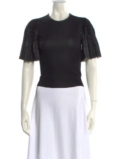 Pre-owned Alexander Mcqueen Crew Neck Short Sleeve Crop Top In Black