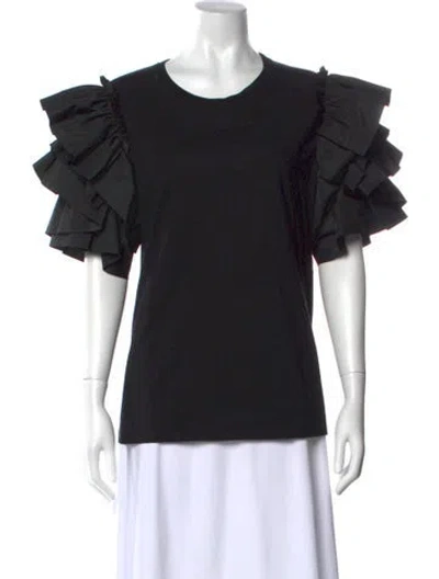 Pre-owned Alexander Mcqueen Crew Neck Short Sleeve Top In Black