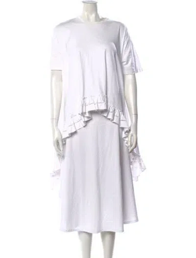 Pre-owned Alexander Mcqueen Crew Neck Short Sleeve Top In White
