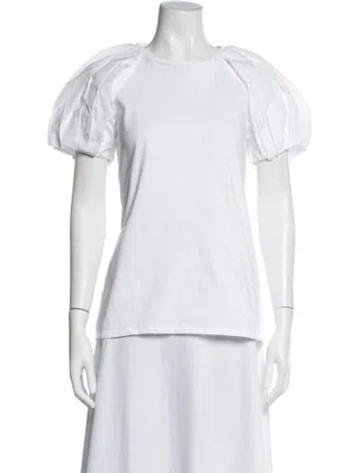 Pre-owned Alexander Mcqueen Crew Neck Short Sleeve Top In White