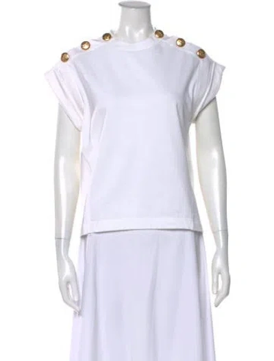 Pre-owned Alexander Mcqueen Crew Neck Short Sleeve T-shirt In White