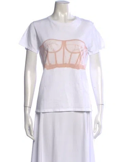 Pre-owned Alexander Mcqueen Crew Neck Short Sleeve T-shirt In White