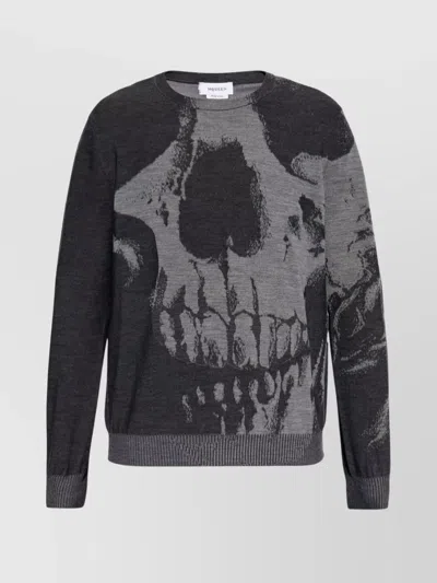 ALEXANDER MCQUEEN CREW NECK SKULL PRINT SWEATER