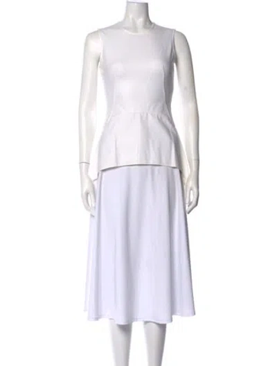 Pre-owned Alexander Mcqueen Crew Neck Sleeveless Top In White