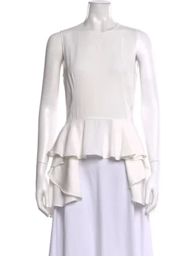 Pre-owned Alexander Mcqueen Crew Neck Sleeveless Top In White
