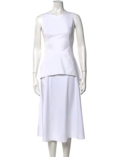 Pre-owned Alexander Mcqueen Crew Neck Sleeveless Top In White
