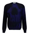 Alexander Mcqueen Mcqueen Skull Double Knit Wool Crewneck Sweater In Black