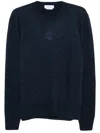 Alexander Mcqueen Wool Blend Knit Sweater In Blue