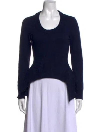 Pre-owned Alexander Mcqueen Crew Neck Sweater In Blue