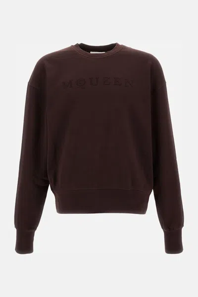 Alexander Mcqueen Crew-neck Sweatshirt In Brown