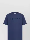 Alexander Mcqueen Crew Neck T-shirt Short Sleeves In Blue