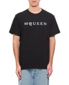Alexander Mcqueen Logo Print Crewneck T-shirt In Black