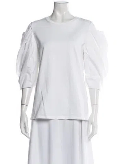 Pre-owned Alexander Mcqueen Crew Neck Three-quarter Sleeve T-shirt In White