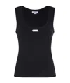 Alexander Mcqueen Ribbed Texture Sleeveless Top In Black
